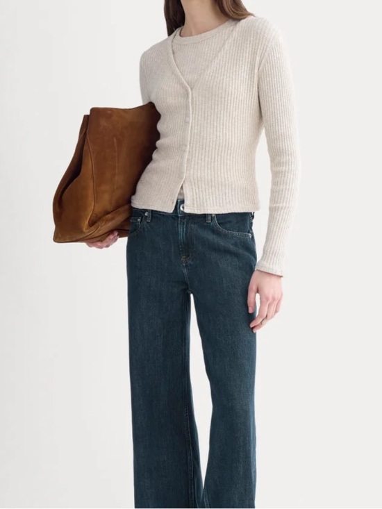 Everlane Sweaters - Everlane the Cozy Rib Cardigan in Bone